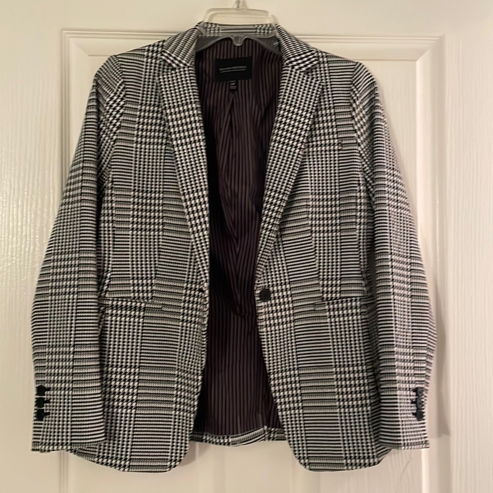Banana Republic black and white houndstooth print blazer